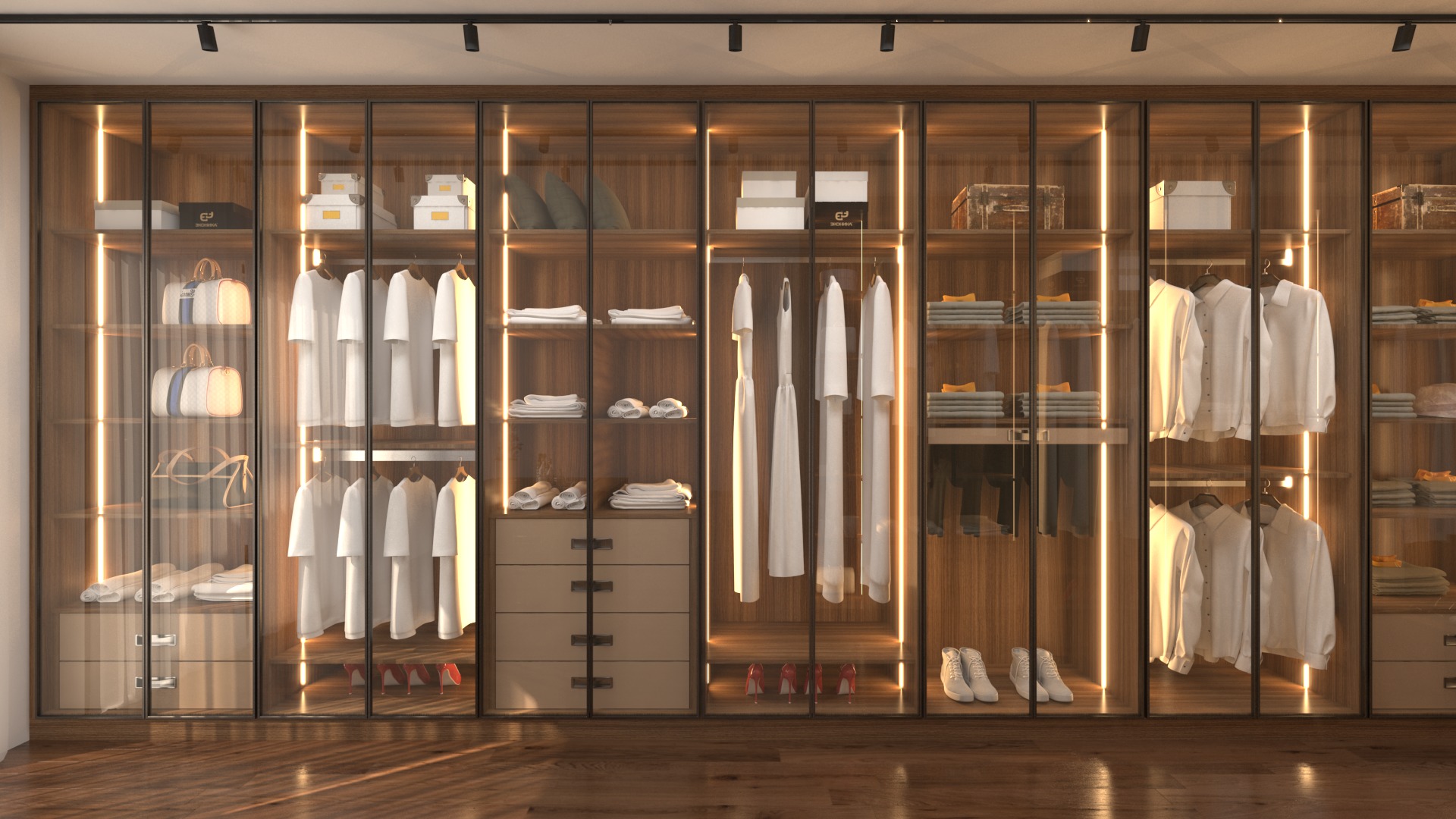 modern wardrobes 3D model 3D model_1