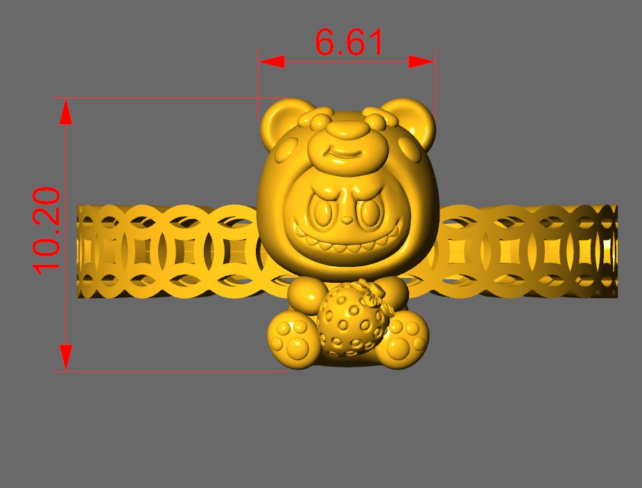  LABUBU COIN RINGS COMBO OF 18 CUTE 3D print model_14