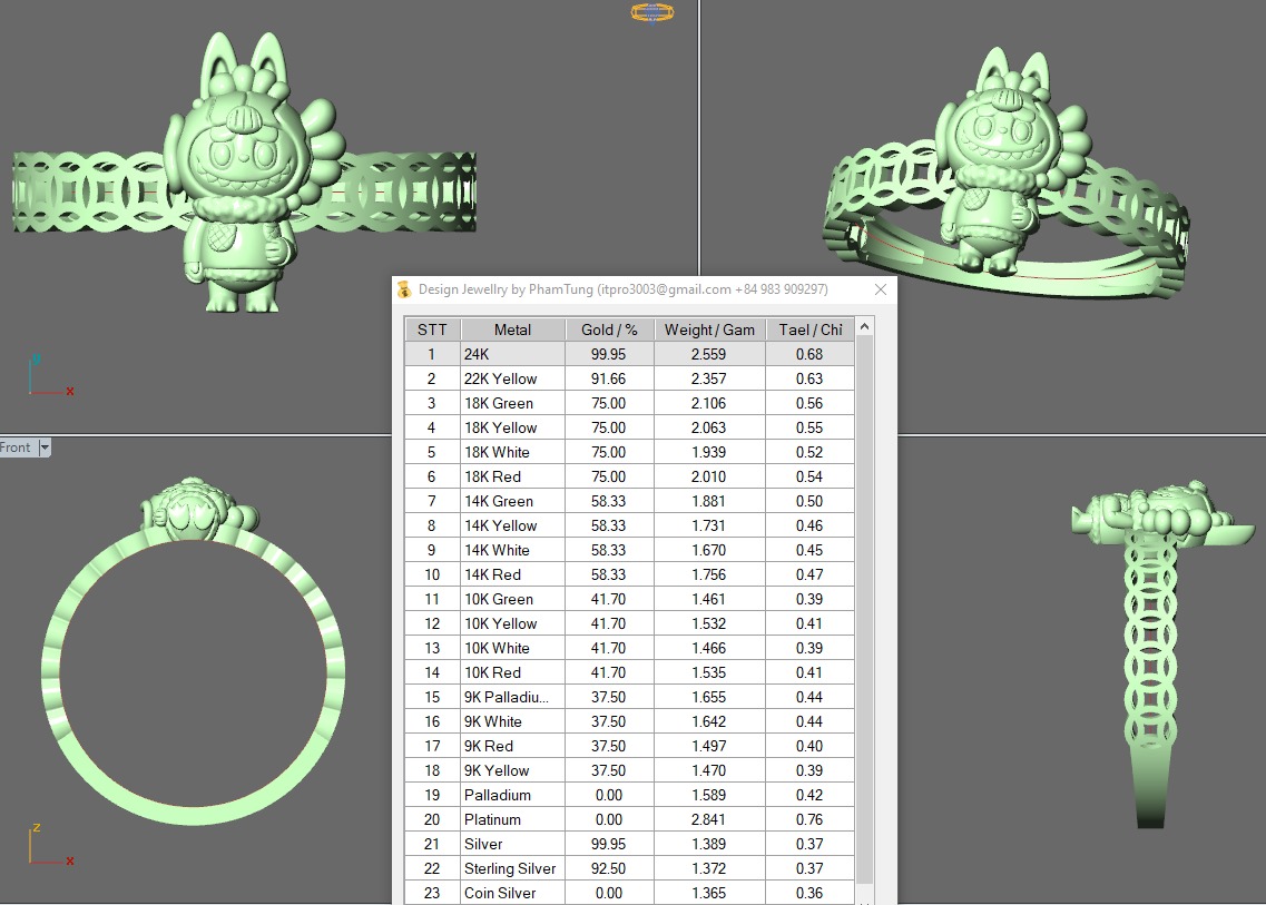  LABUBU COIN RINGS COMBO OF 18 CUTE 3D print model_27