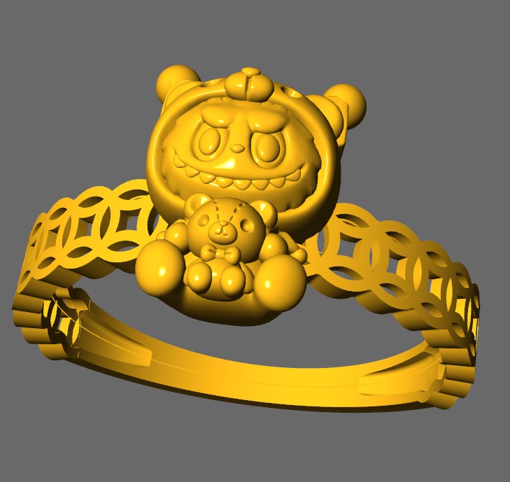  LABUBU COIN RINGS COMBO OF 18 CUTE 3D print model_11