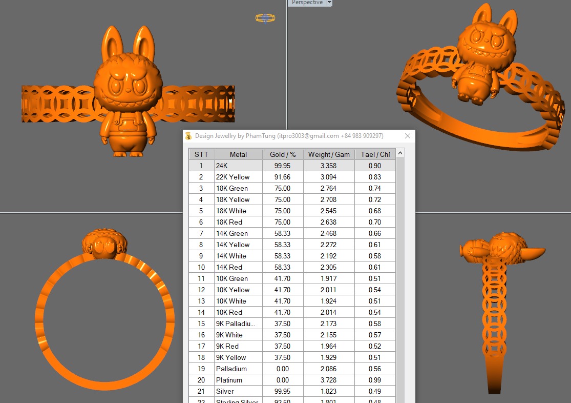  LABUBU COIN RINGS COMBO OF 18 CUTE 3D print model_24