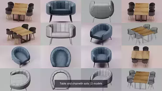 Table and chairwith sofa