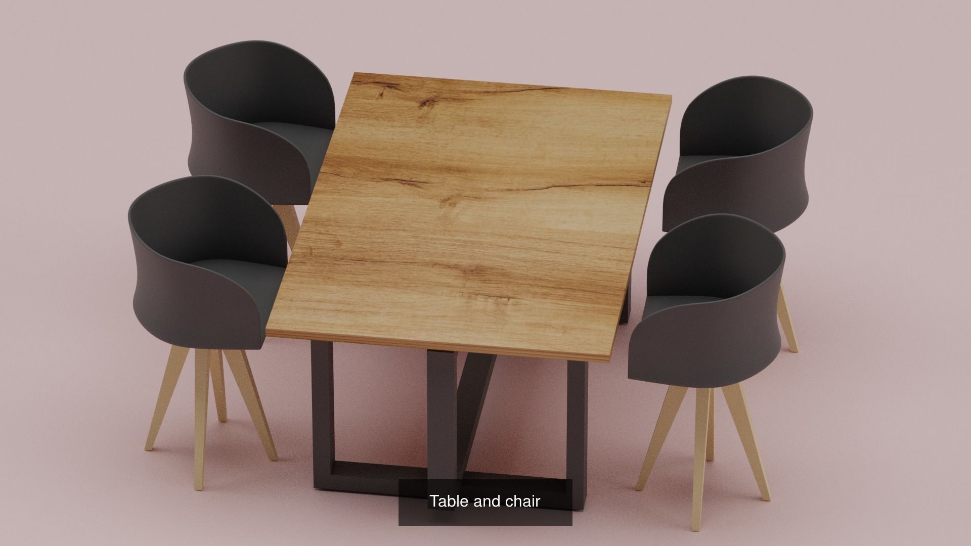 Table and chairwith sofa 3D Model Collection_1