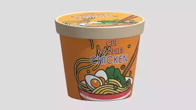 Noodles Cup 01 Low Poly Low-poly 3D model