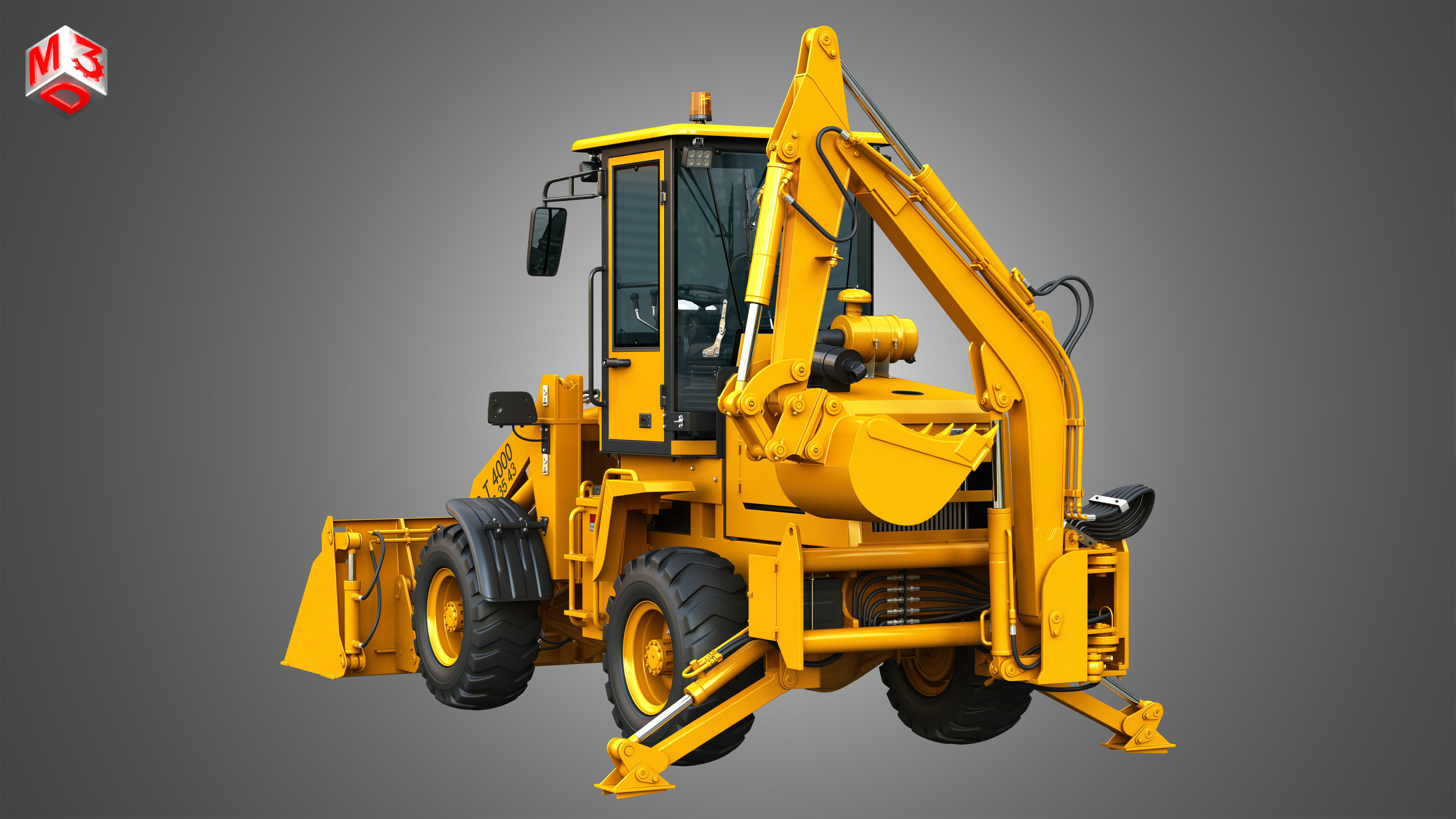 CLC T4000 Articulated Backhoe Loader Tracto Pelle 3D model_16