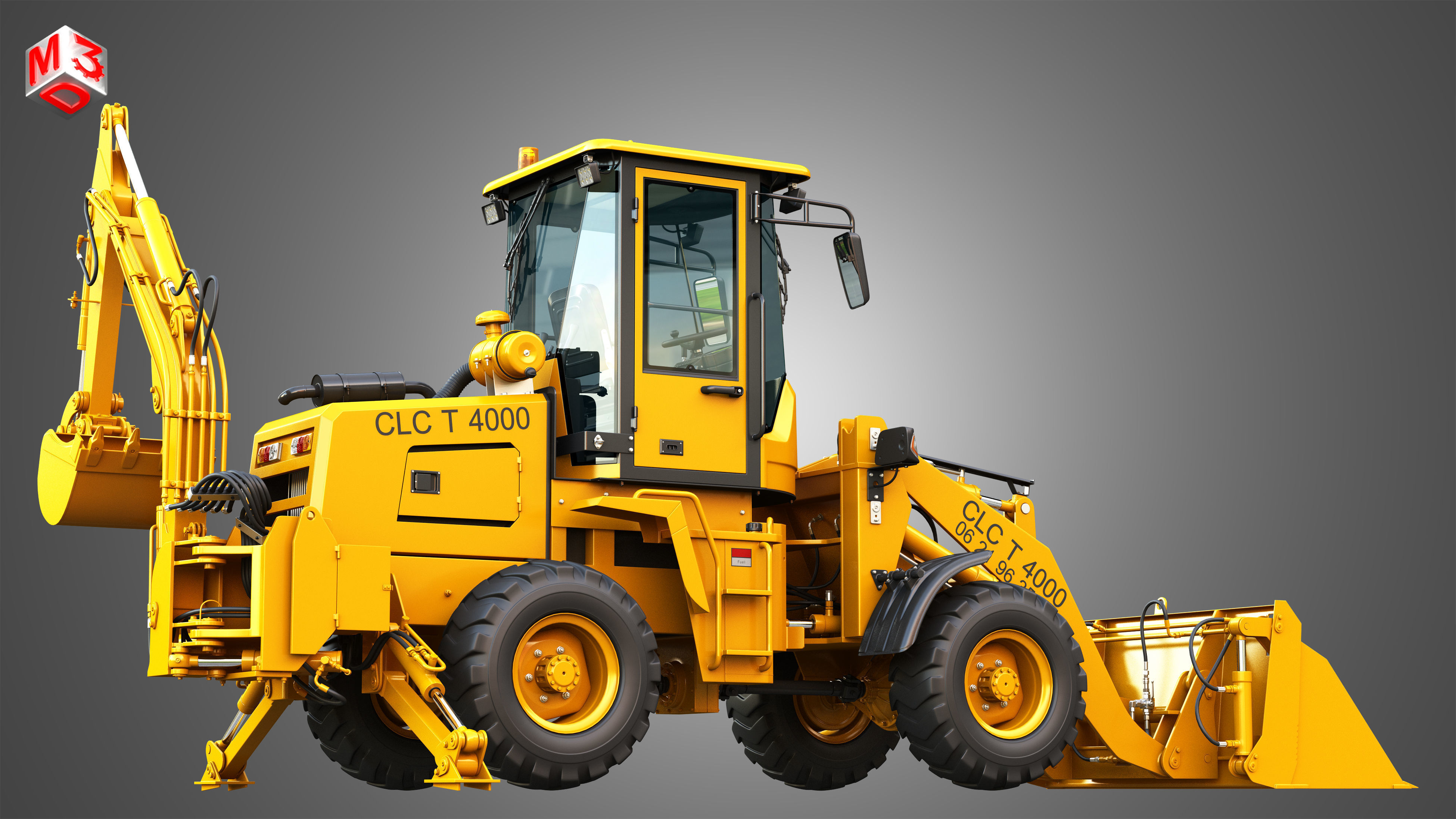 CLC T4000 Articulated Backhoe Loader Tracto Pelle 3D model_10