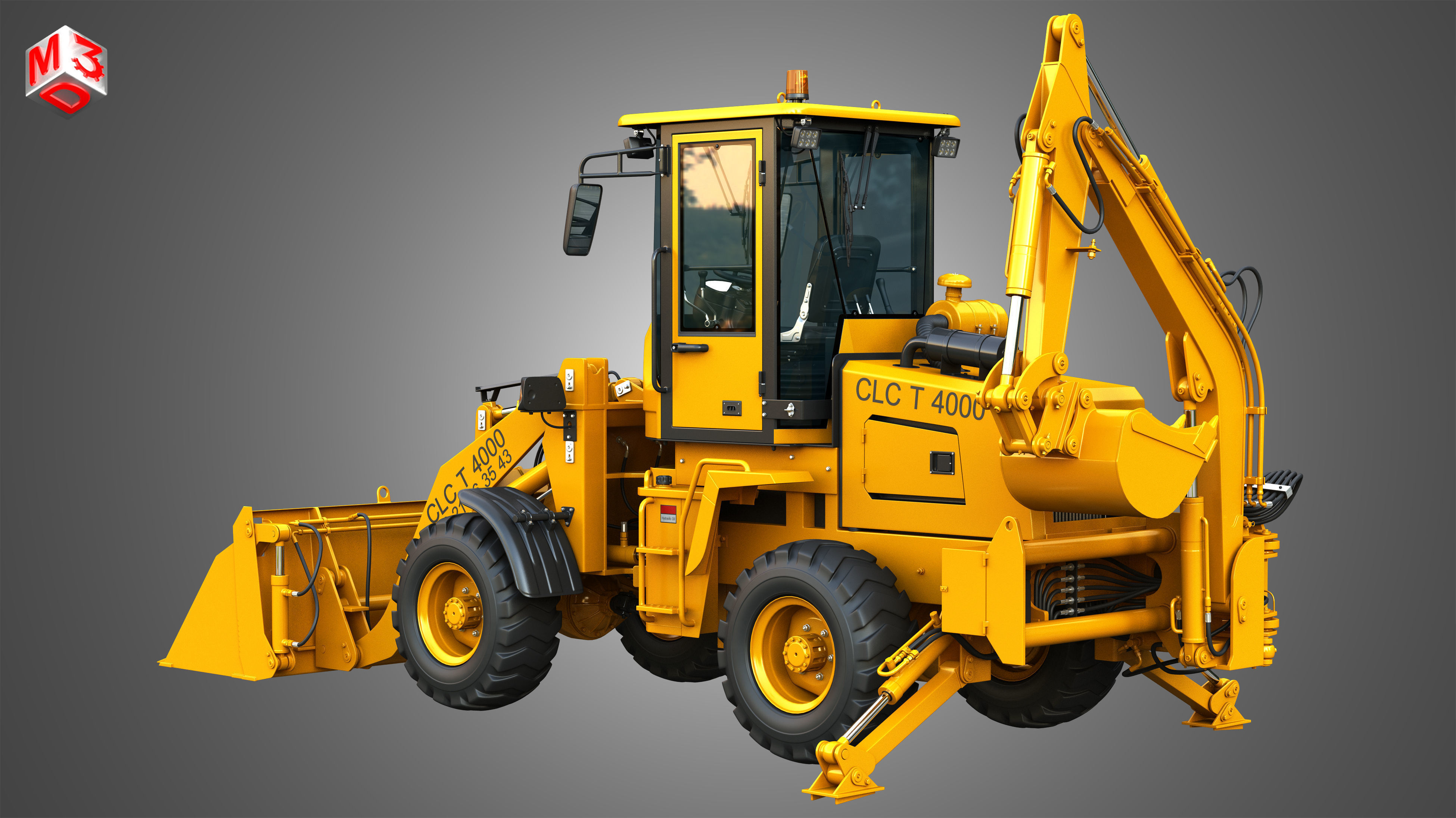CLC T4000 Articulated Backhoe Loader Tracto Pelle 3D model_6