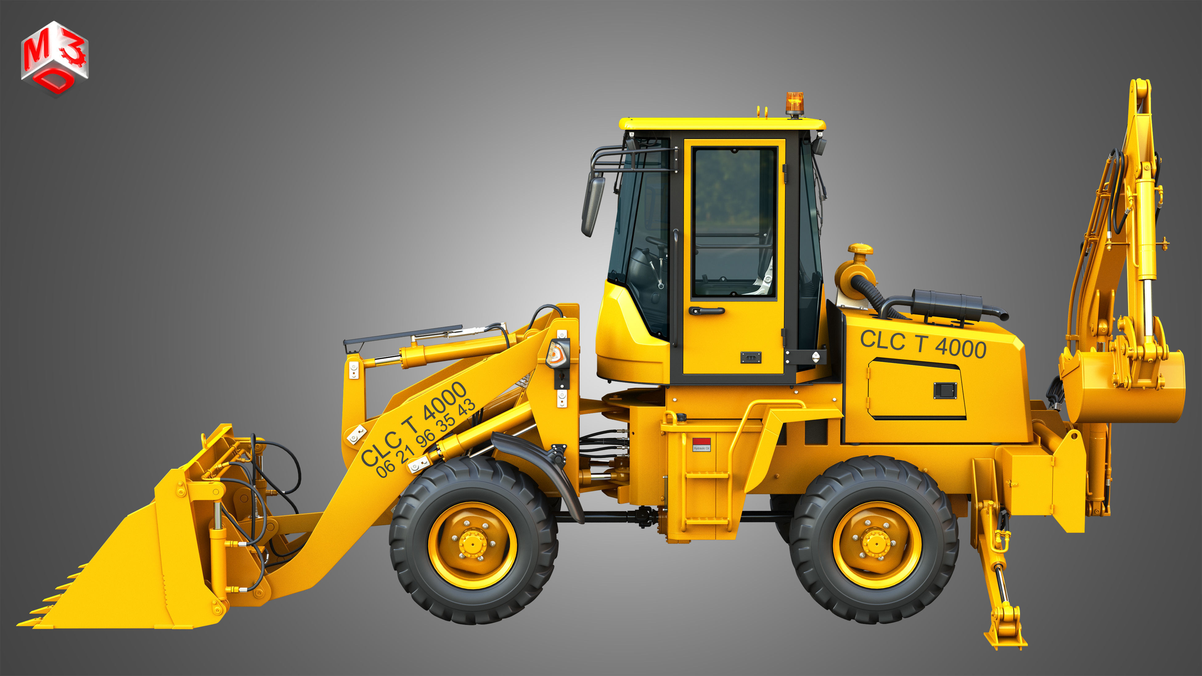 CLC T4000 Articulated Backhoe Loader Tracto Pelle 3D model_7