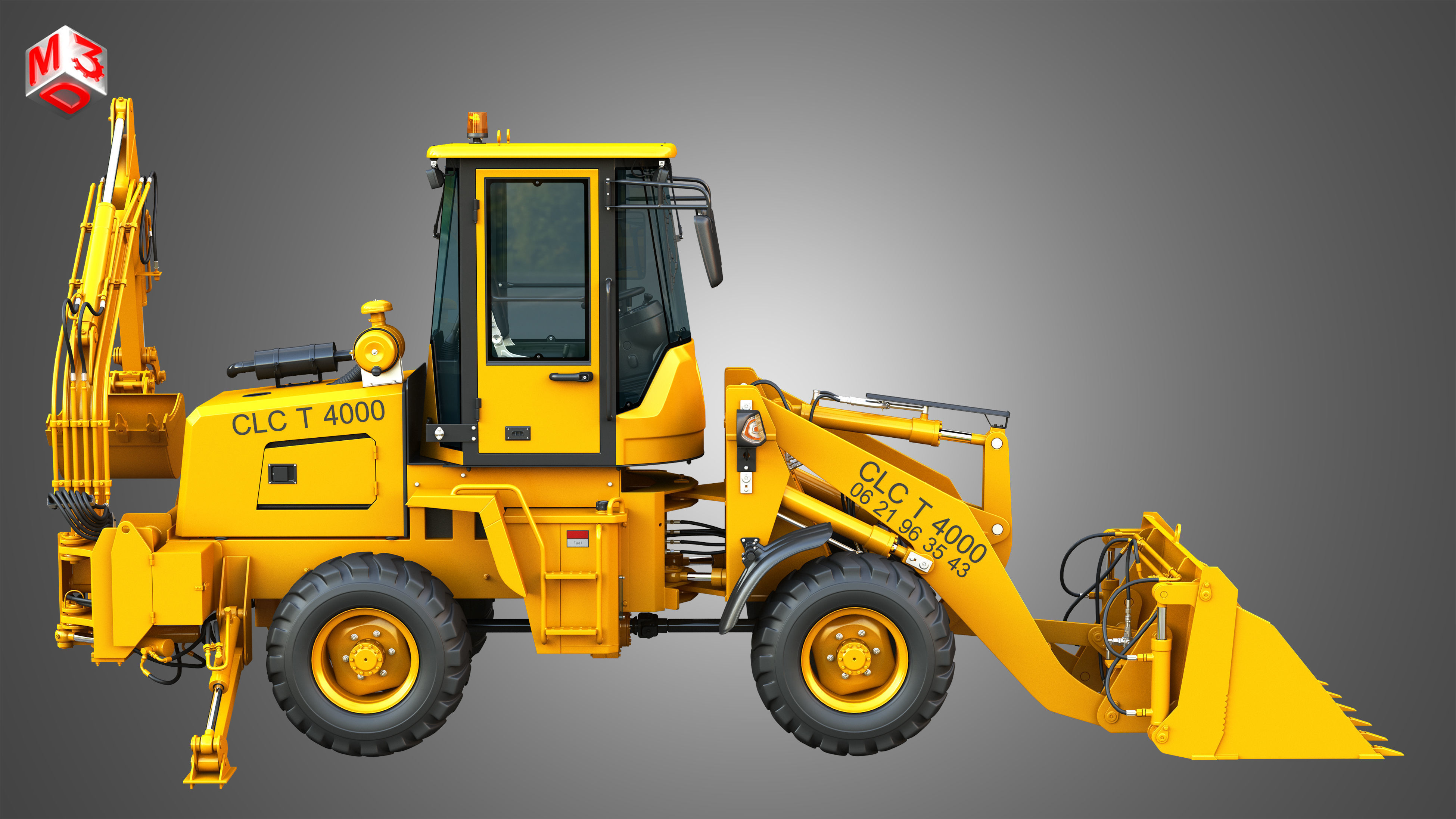 CLC T4000 Articulated Backhoe Loader Tracto Pelle 3D model_8