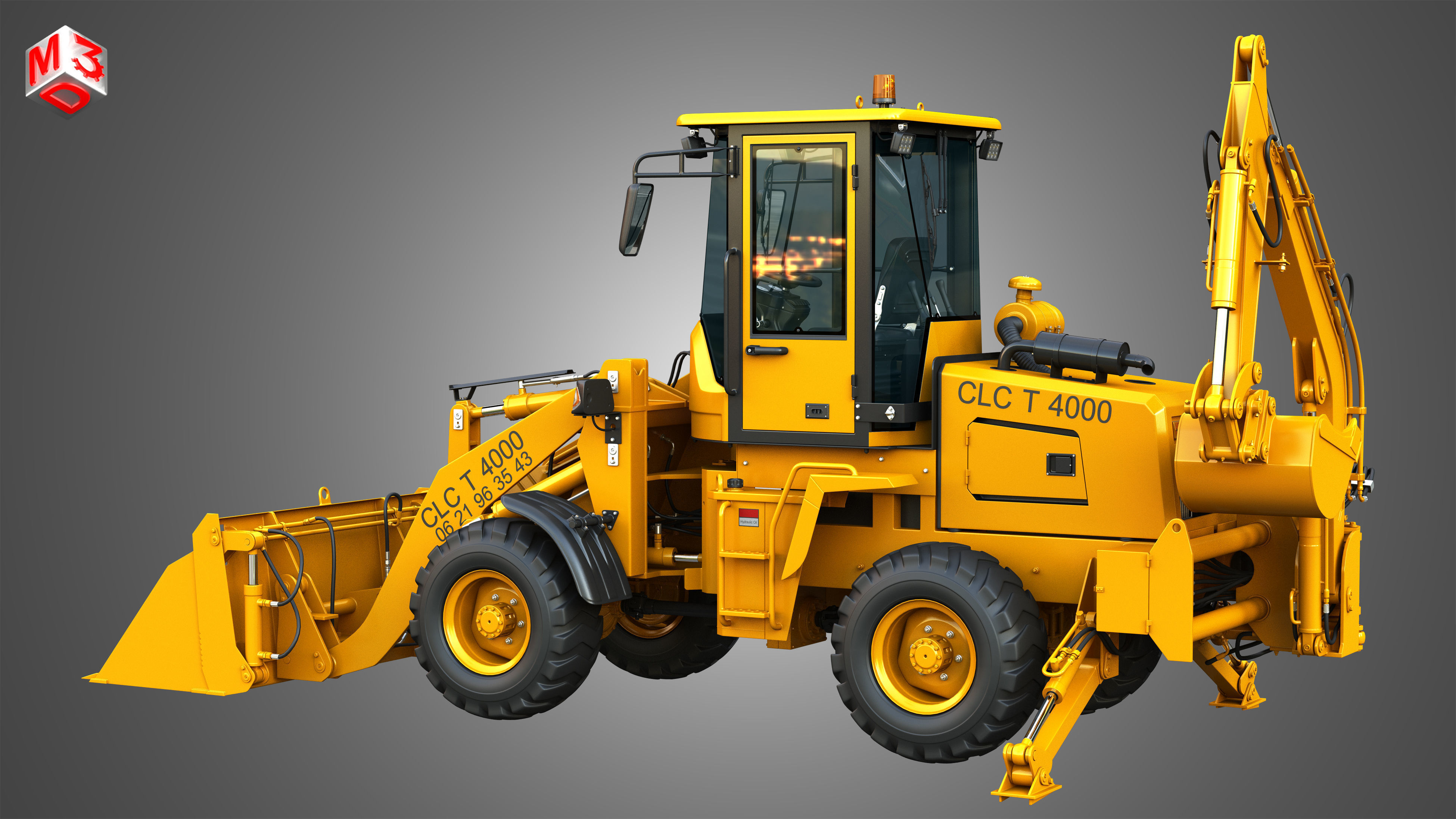 CLC T4000 Articulated Backhoe Loader Tracto Pelle 3D model_20