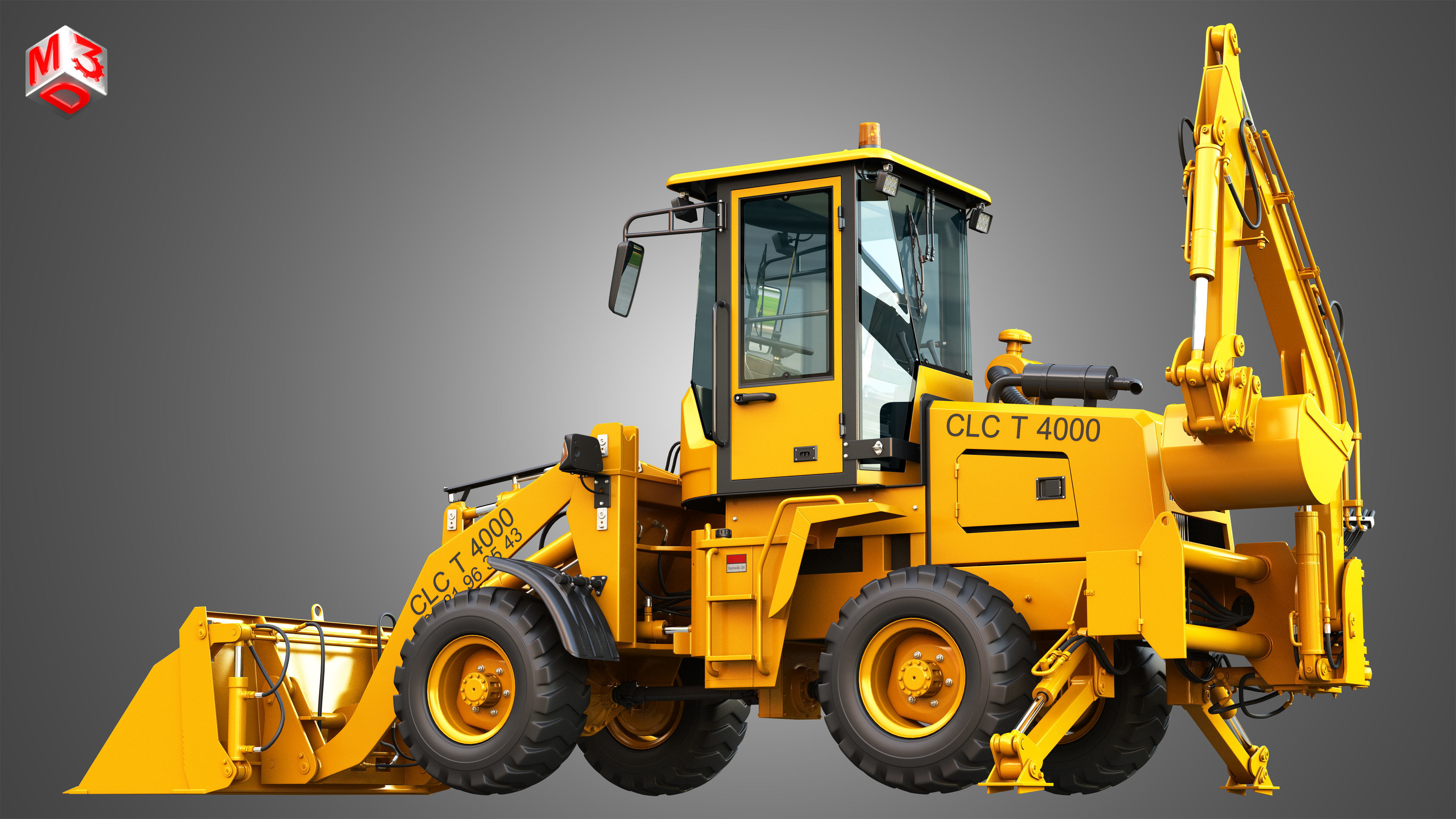 CLC T4000 Articulated Backhoe Loader Tracto Pelle 3D model_12