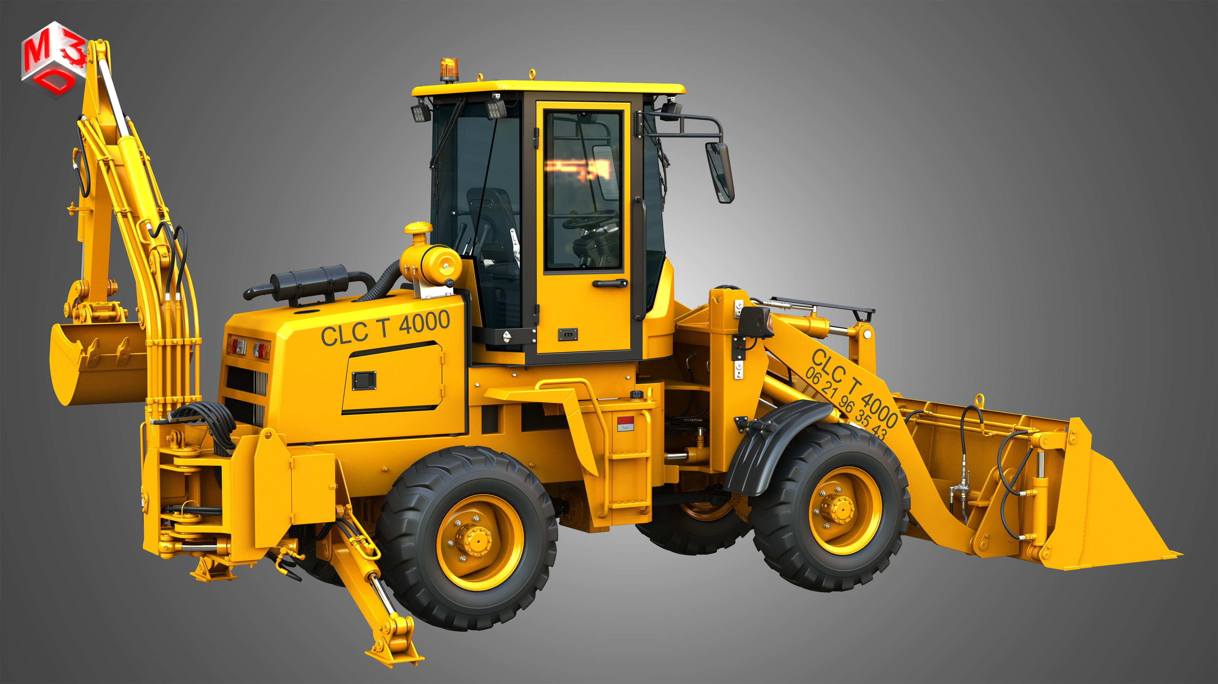 CLC T4000 Articulated Backhoe Loader Tracto Pelle 3D model_18