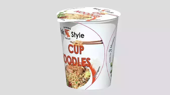 Noodles Cup 02 Low Poly Low-poly 3D model
