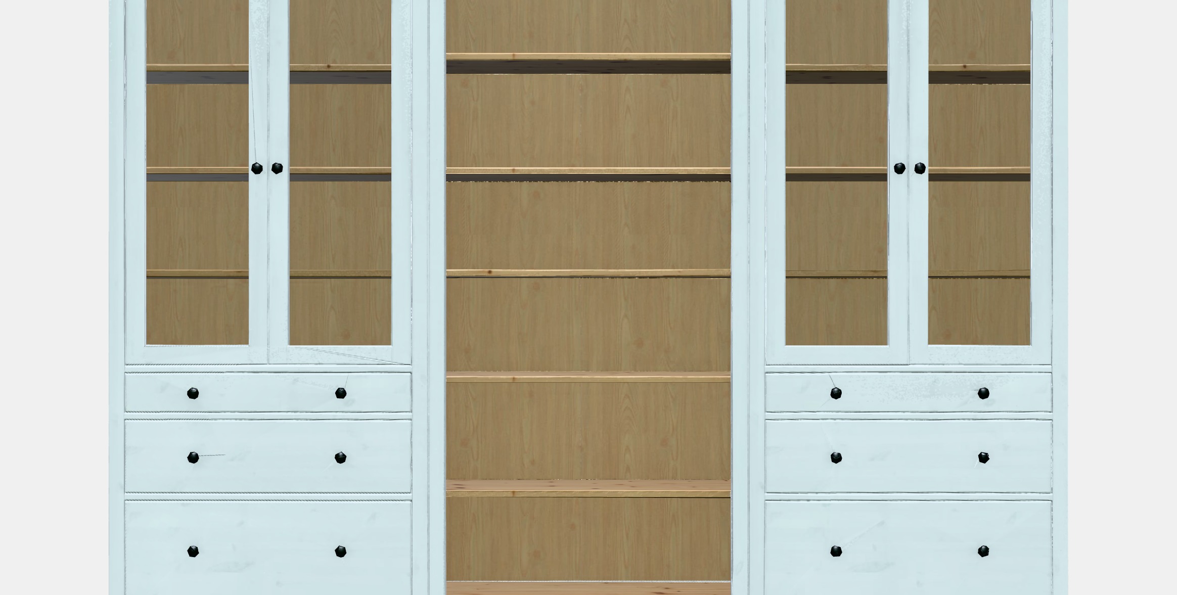 HEMNES Storage combination w doors-drawers Low-poly 3D model_12