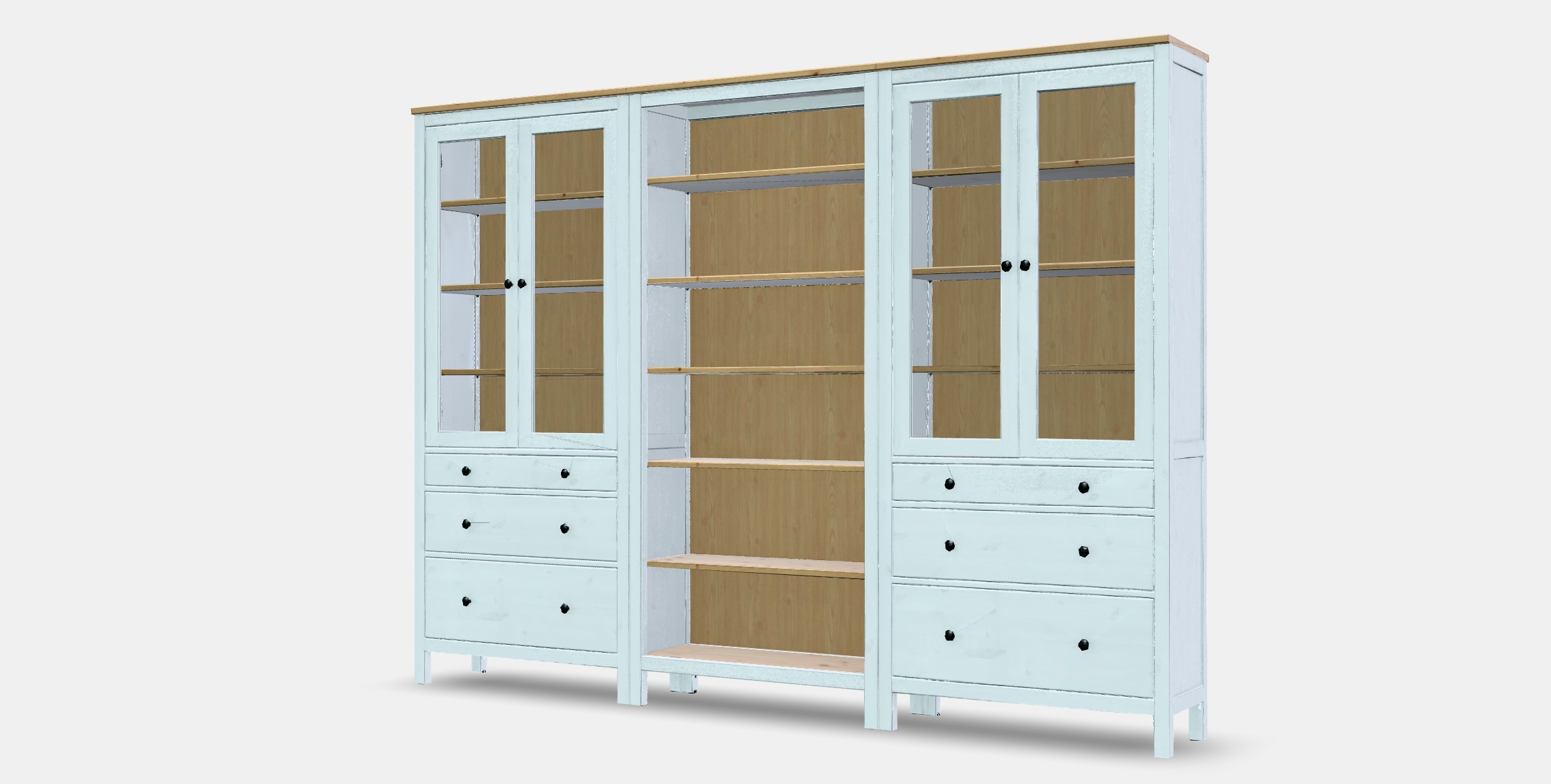 HEMNES Storage combination w doors-drawers Low-poly 3D model_13