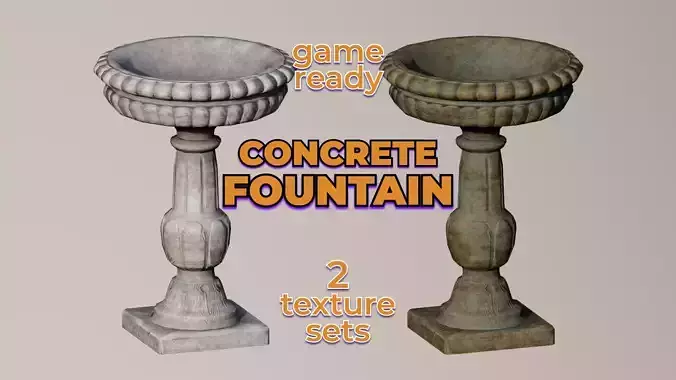 Ancient Concrete Water Fountain old stone