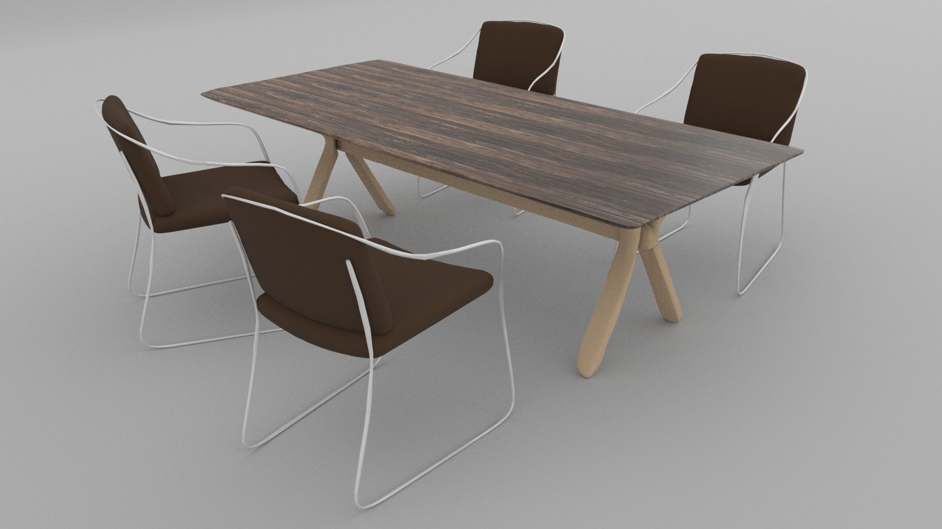  laos Rustic Table 3D model_1