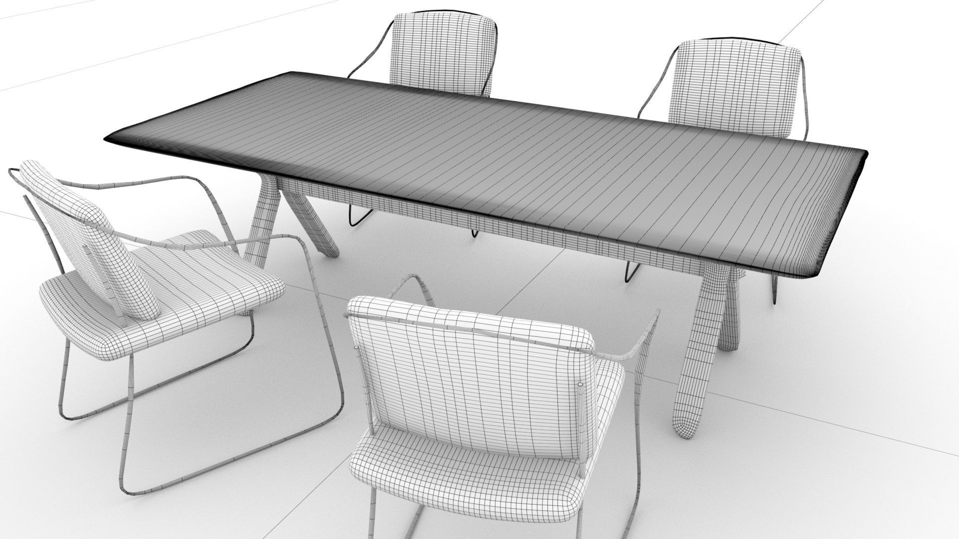  laos Rustic Table 3D model_9