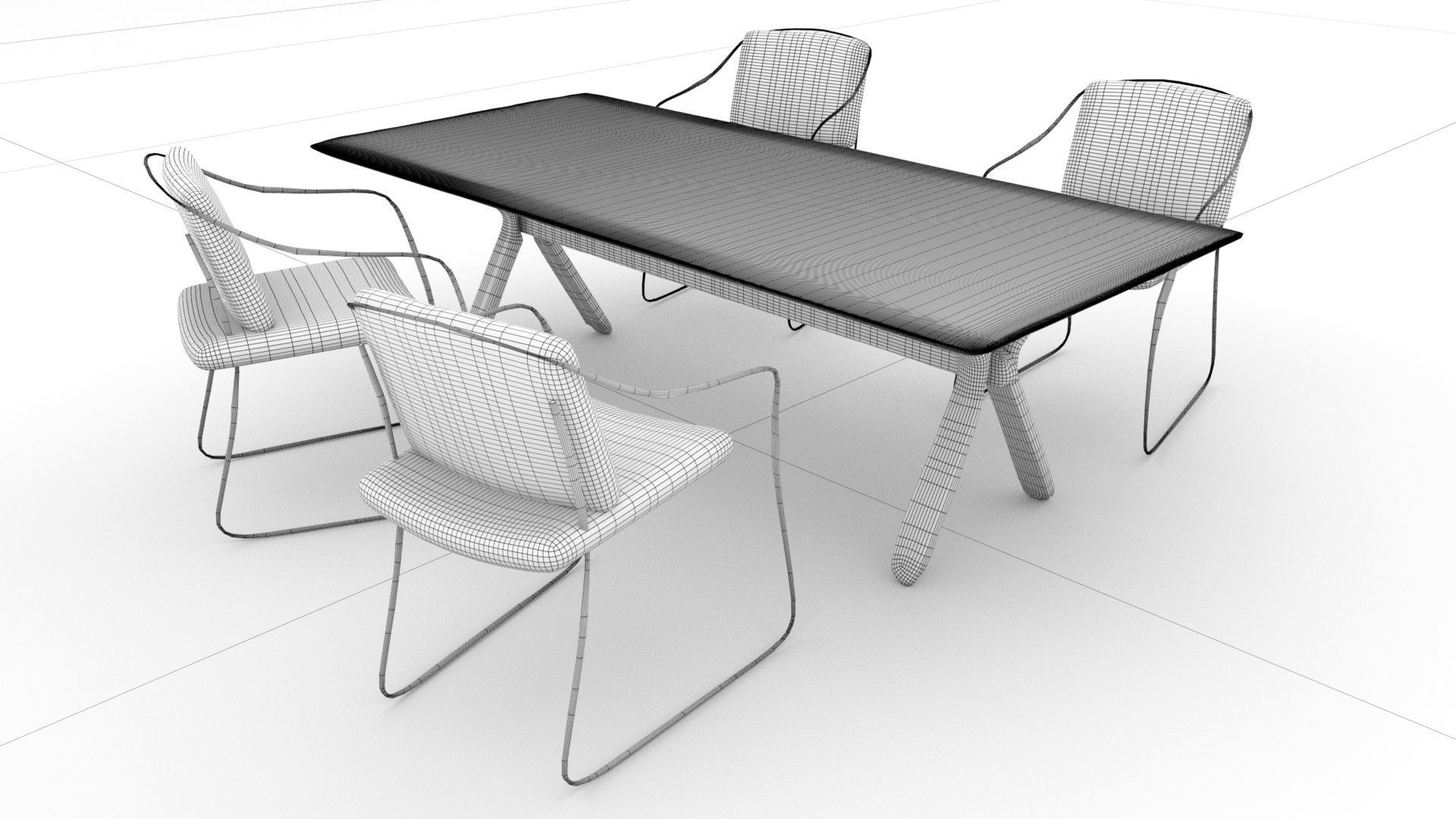  laos Rustic Table 3D model_6