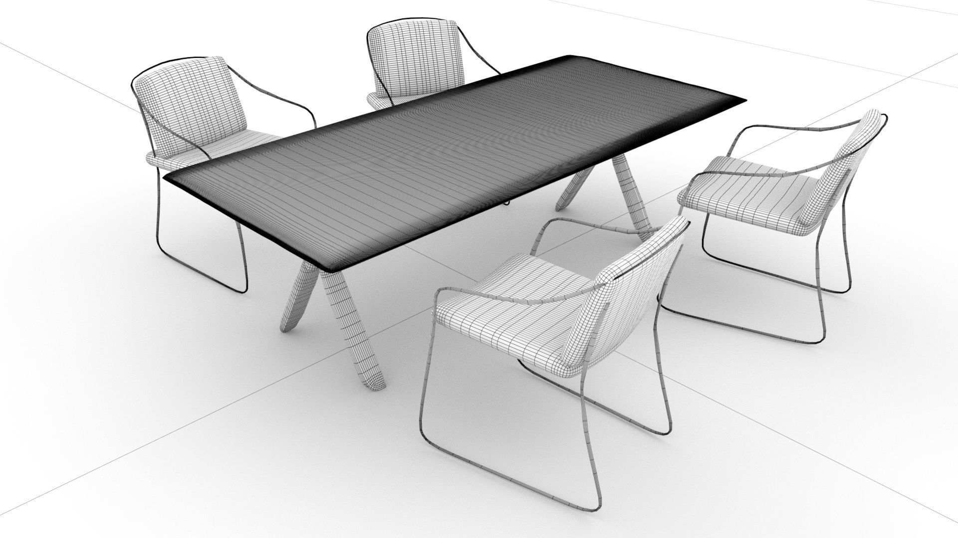  laos Rustic Table 3D model_7