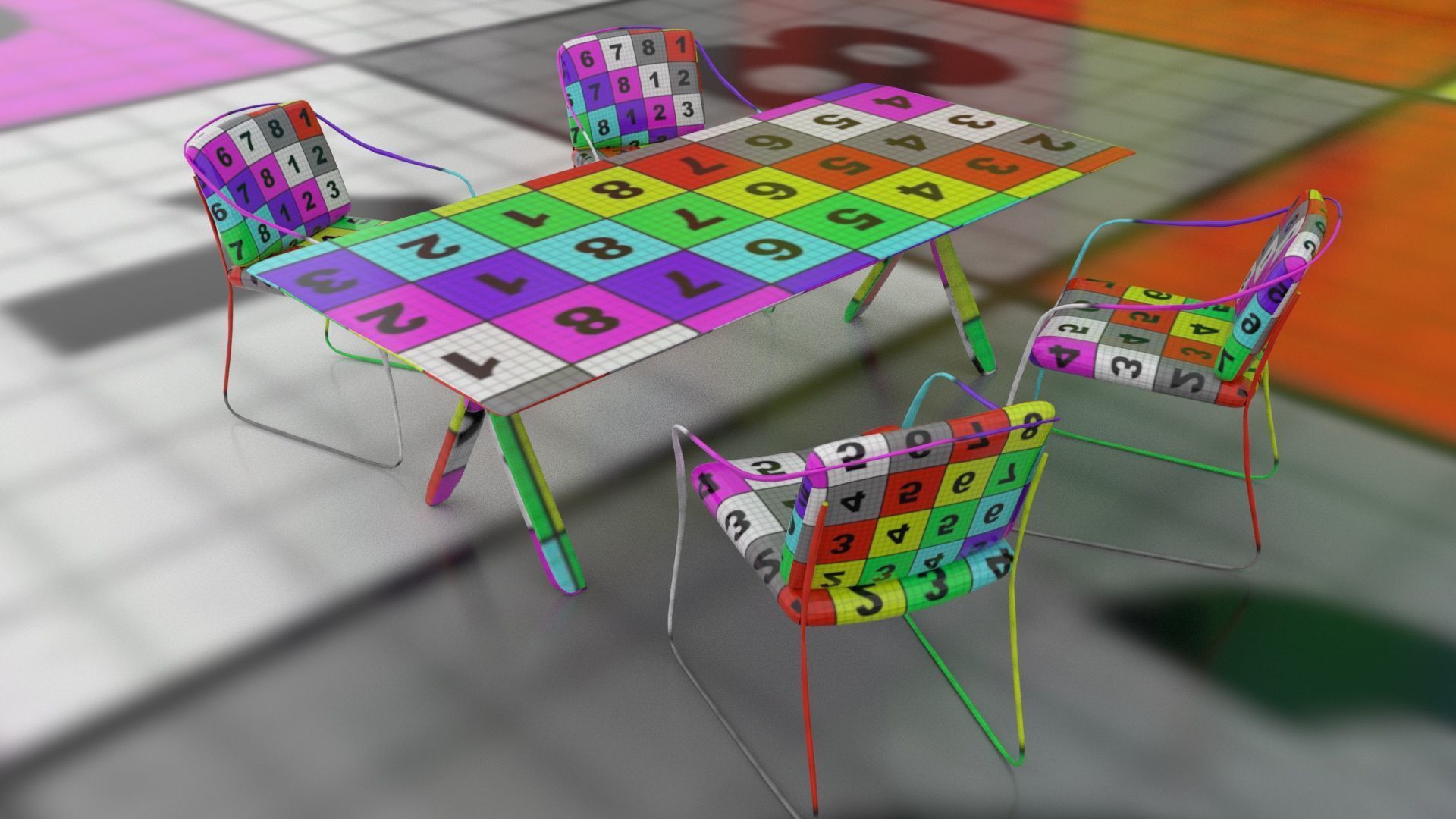  laos Rustic Table 3D model_12