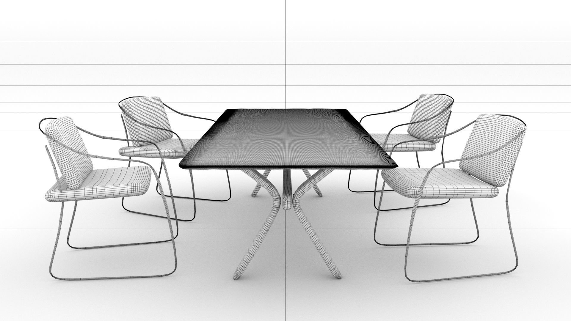  laos Rustic Table 3D model_5
