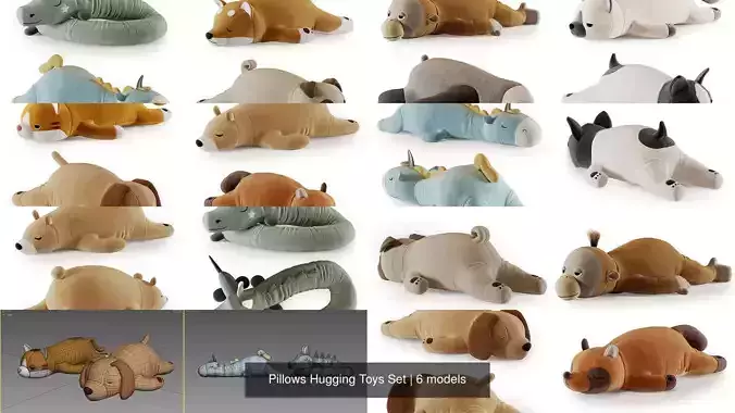 Plush Pillows Hugging Toys Set