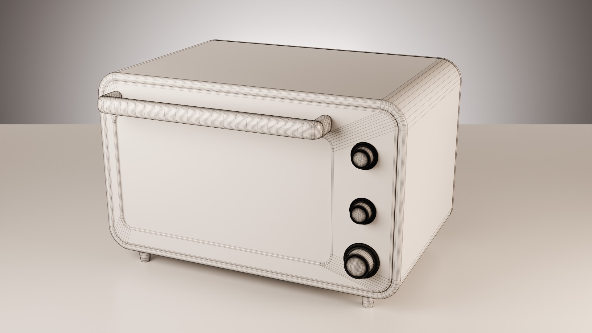 Toaster Oven Low-poly 3D model_8