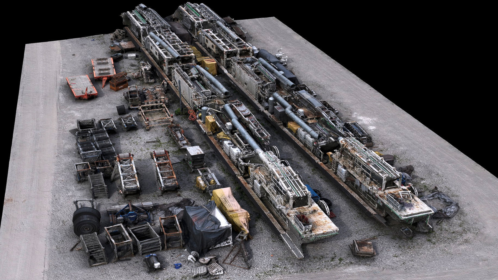 construction-site machinery scrapyard terrain photogrammetry Low-poly 3D model_3