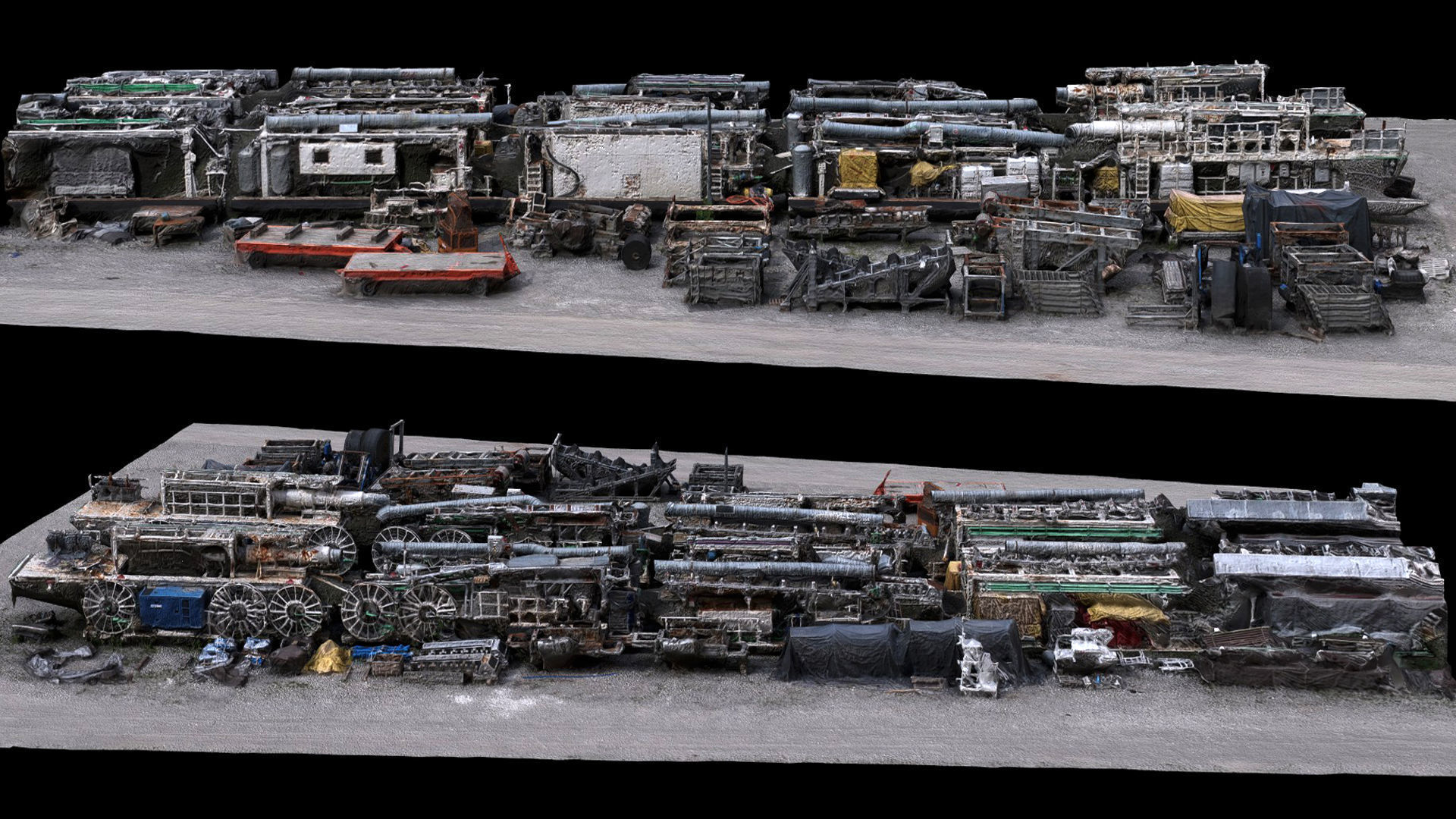 construction-site machinery scrapyard terrain photogrammetry Low-poly 3D model_2