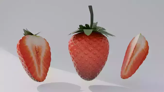 3D Strawberry Model - Blender 3D model