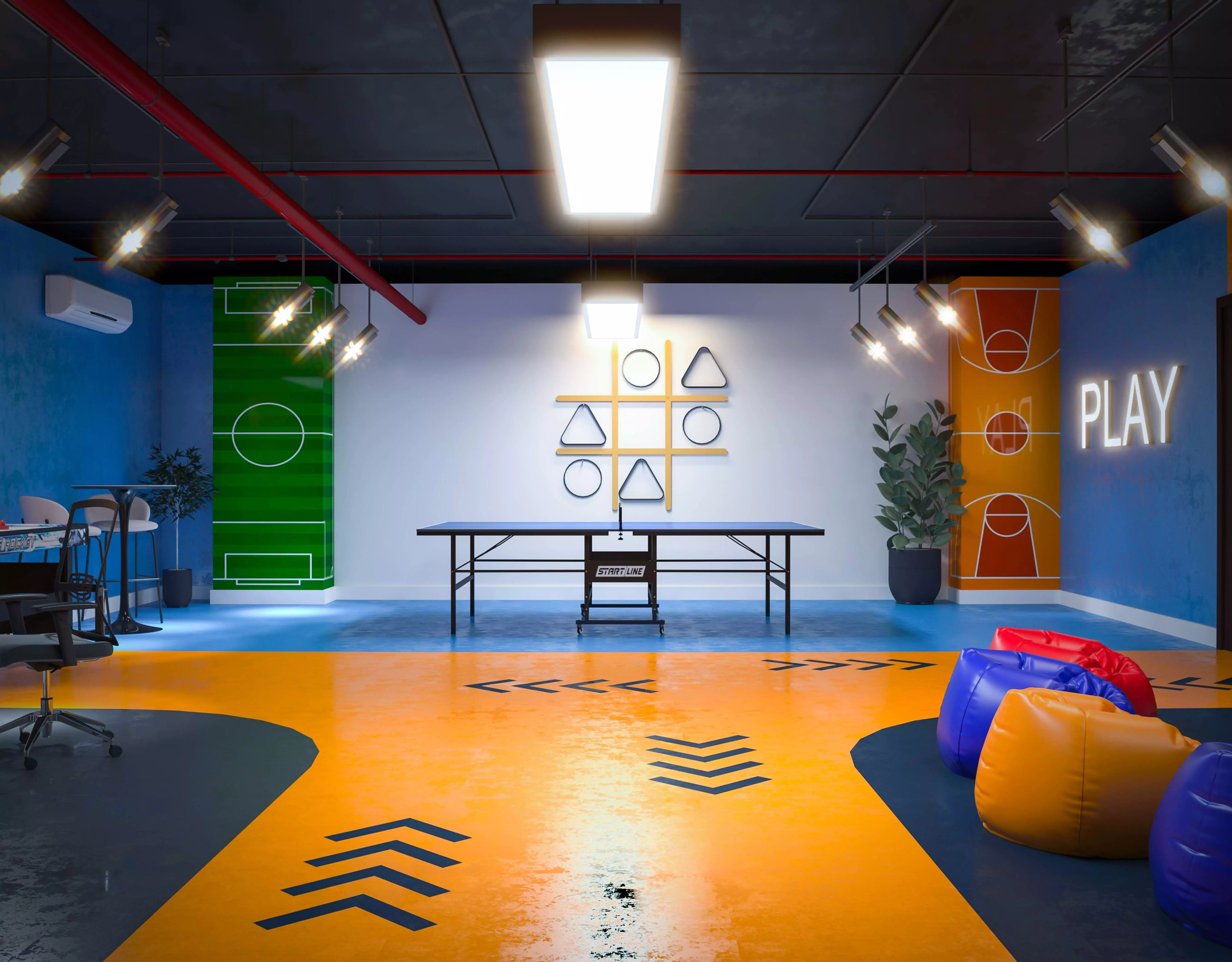 Interior Gaming Room Low-poly 3D model