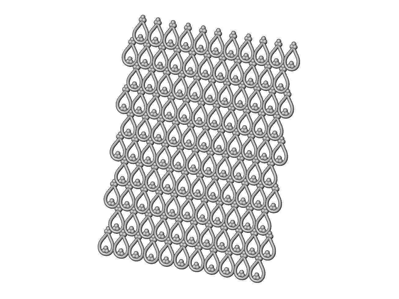 Bead crown mesh 3d relief panel for CNC and 3d prinitng 3D print model