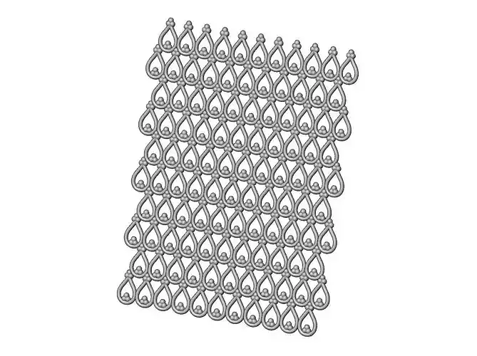 Bead crown mesh 3d relief panel for CNC and 3d prinitng