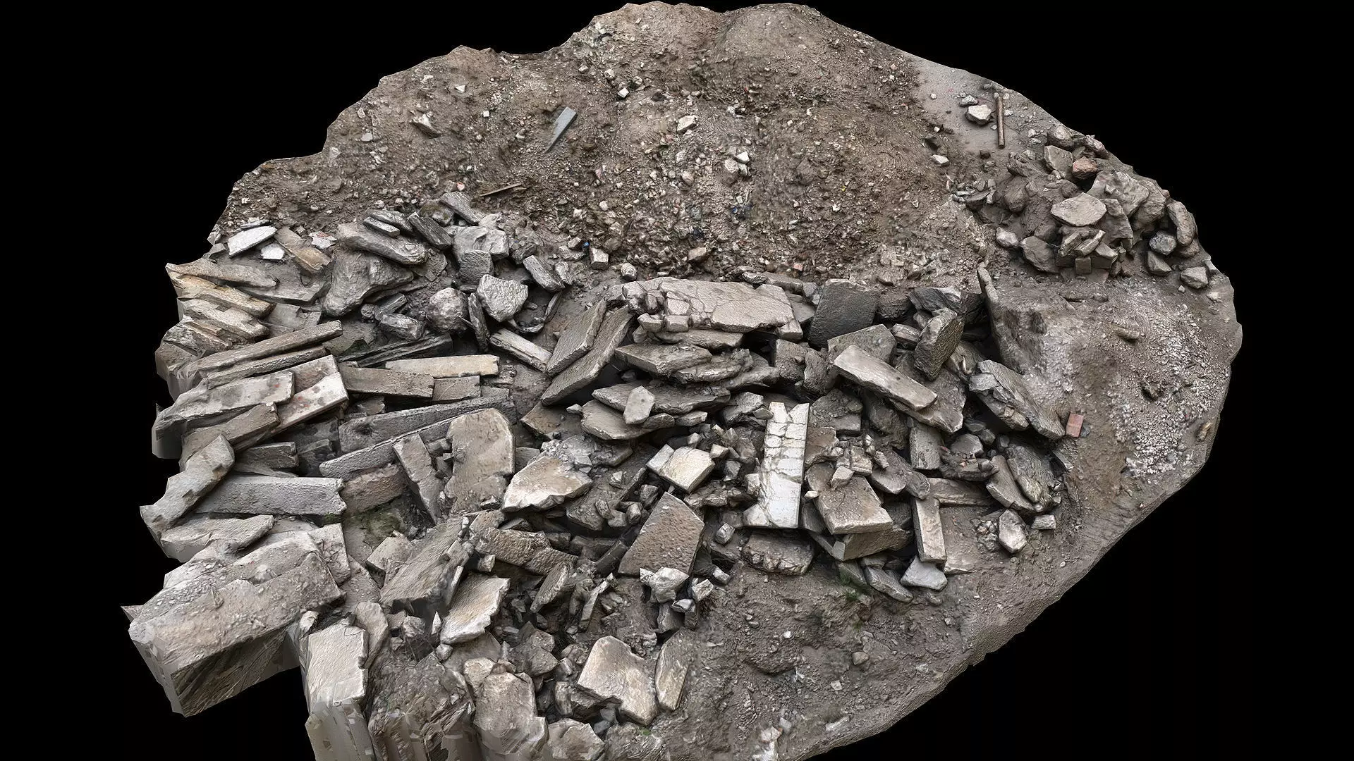 destroyed building debris pile part1 photogrammetry Low-poly 3D model