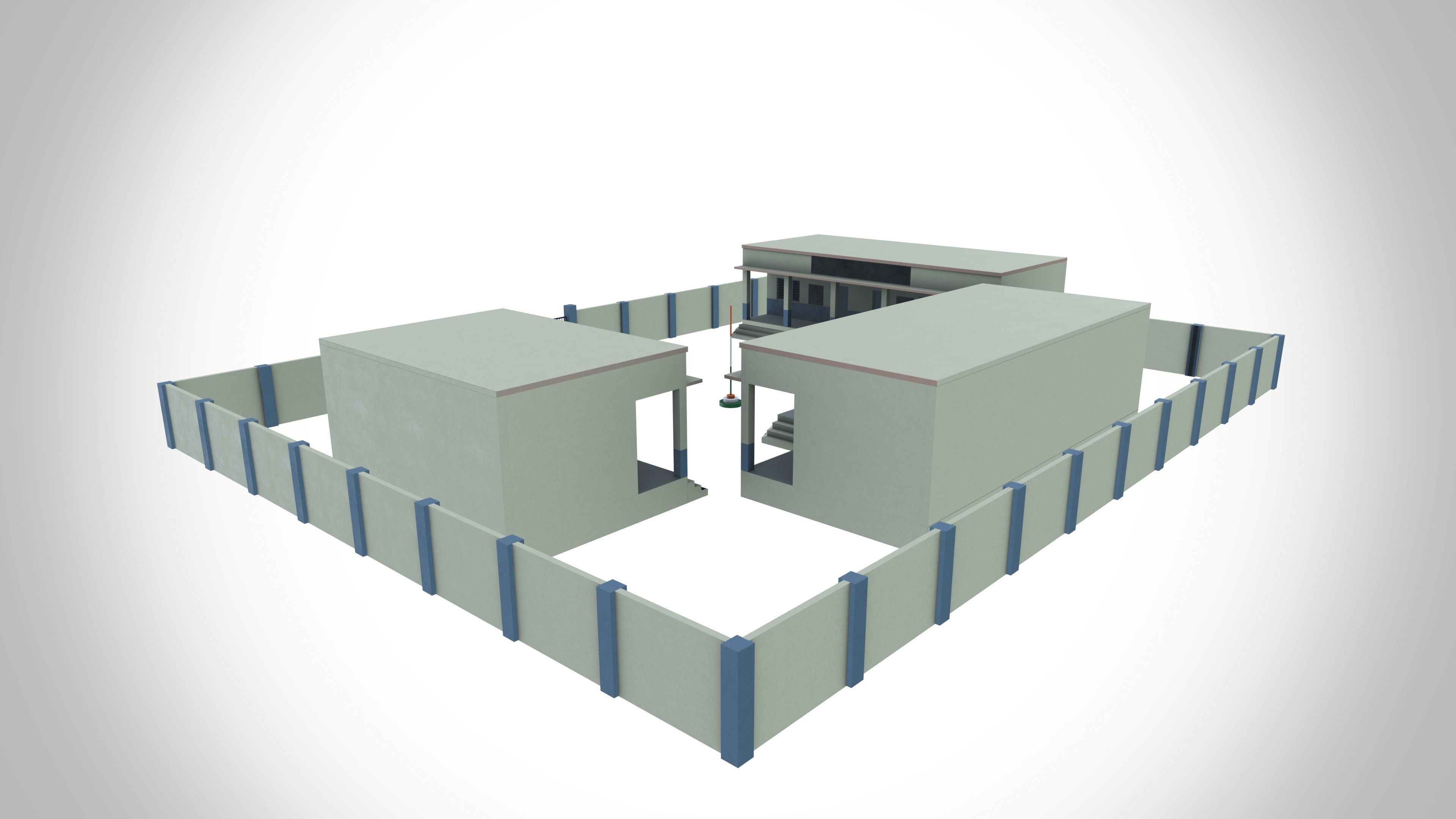 School Low-poly 3D model_5