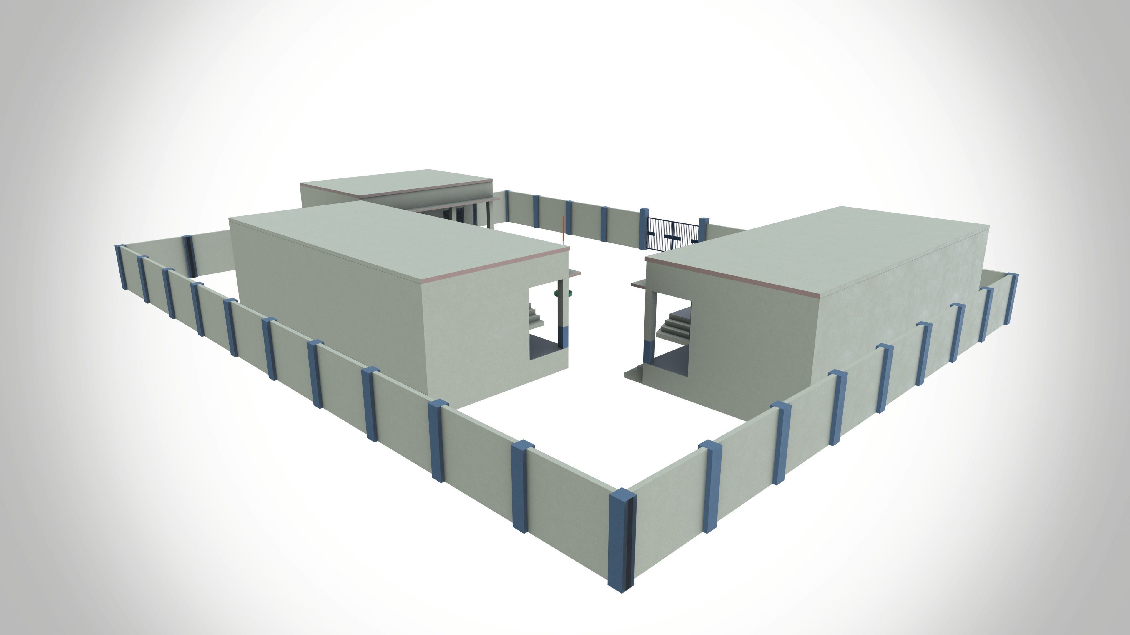 School Low-poly 3D model_4