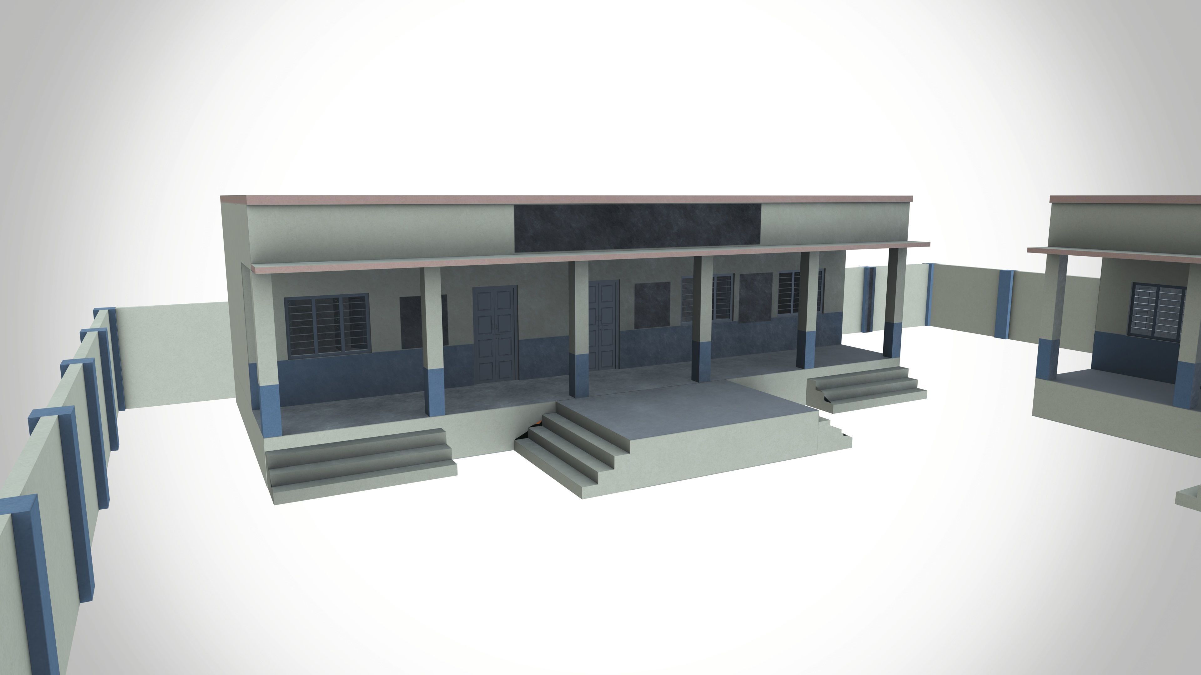 School Low-poly 3D model_8