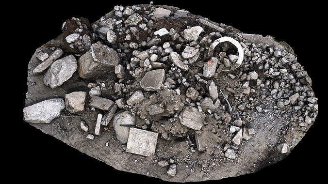 destroyed building small debris pile part2 photogrammetry  Low-poly 3D model