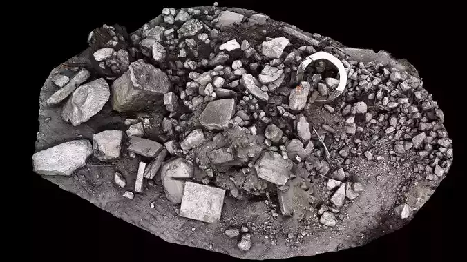 destroyed building small debris pile part2 photogrammetry 