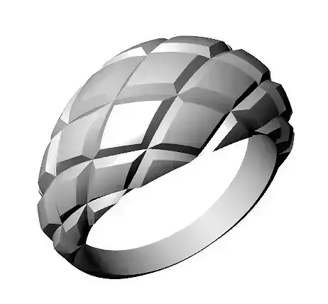 3D Design Modern Ring for Silver  and Gold Crafting