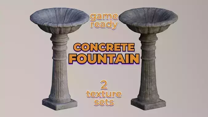 Ancient Garden Concrete Fountain old water