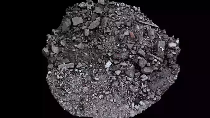 destroyed building concrete debris ground part3 photogrammetry