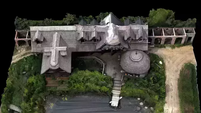 abandoned derelict villa house terrain photogrammetry
