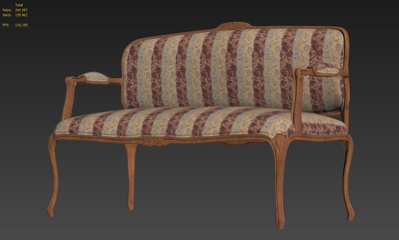 Sofa classic 3D model_7