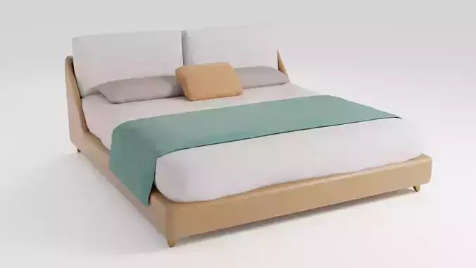 Luxurious bed in minimalist style