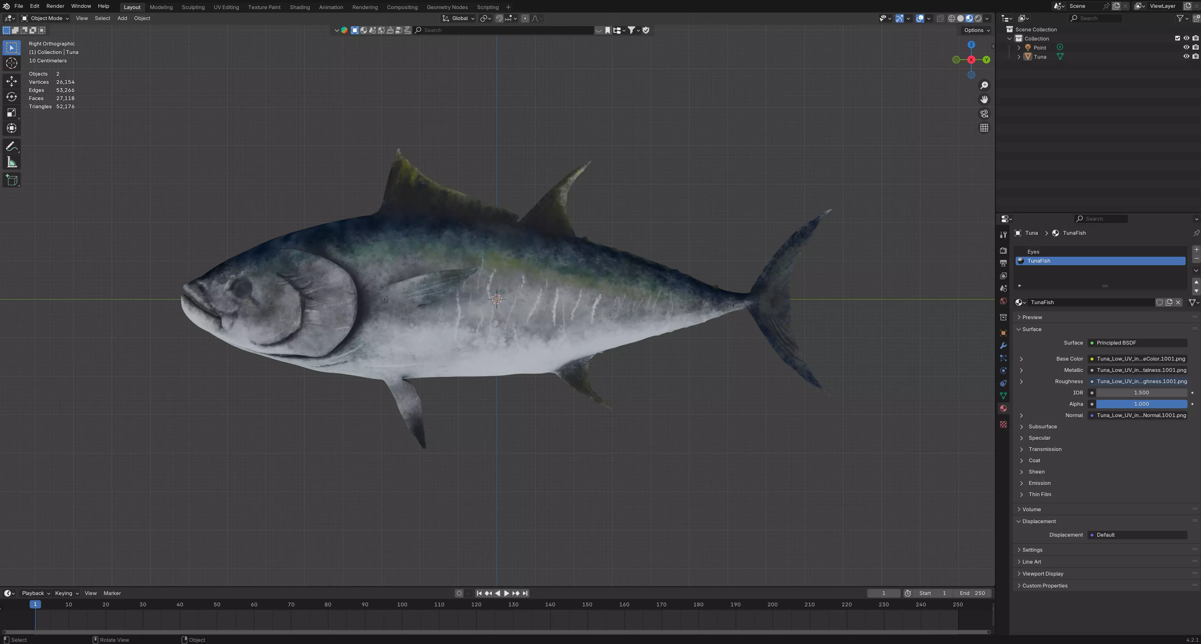 Tuna Fish 3D Model Low-poly 3D model_7