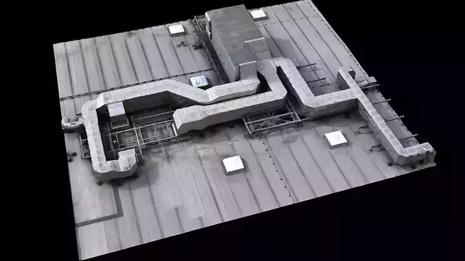 factory roof airvents systems kitbash part2 photogrammetry