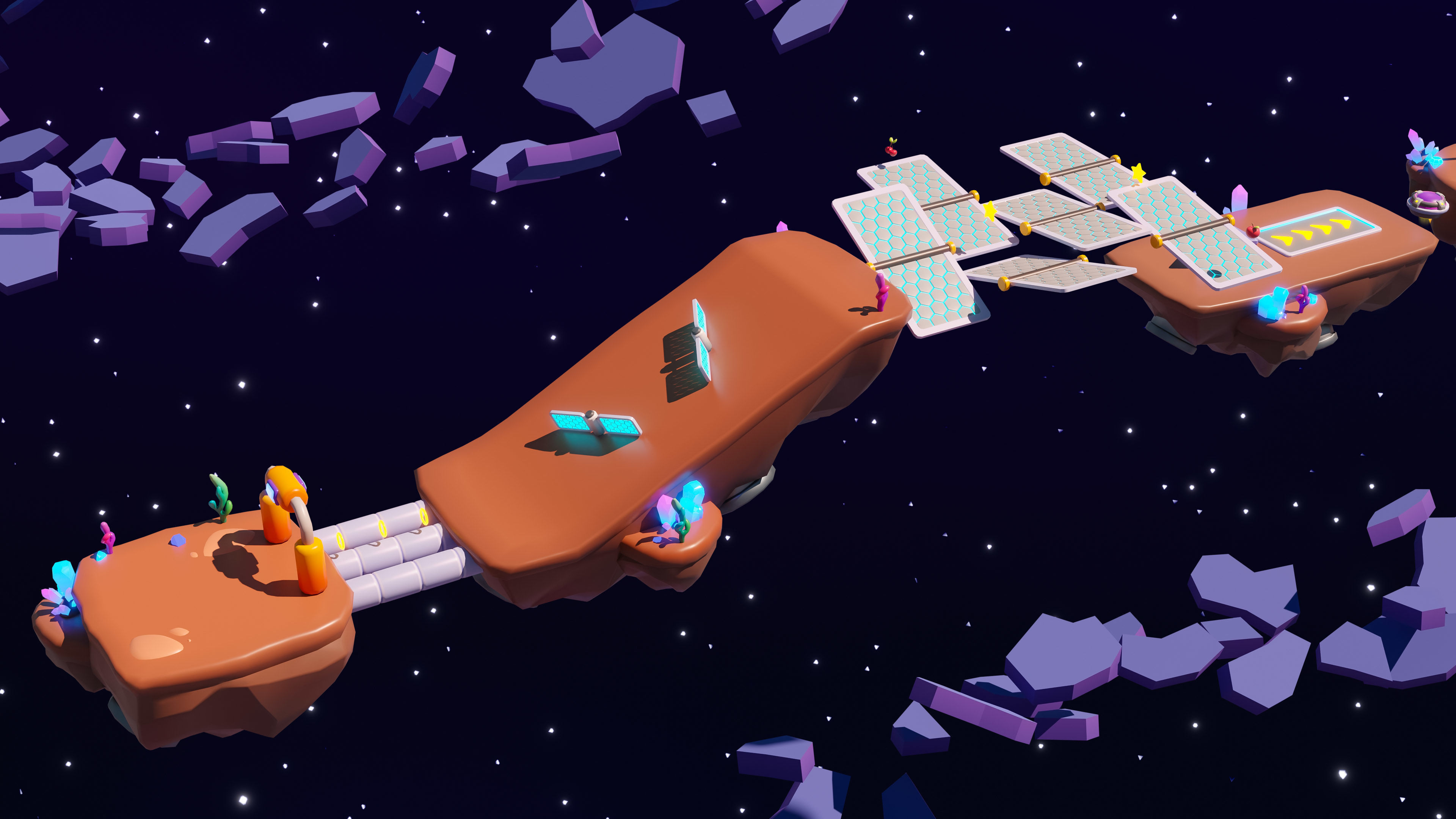 Platformer 11 Space Low-poly 3D model_9