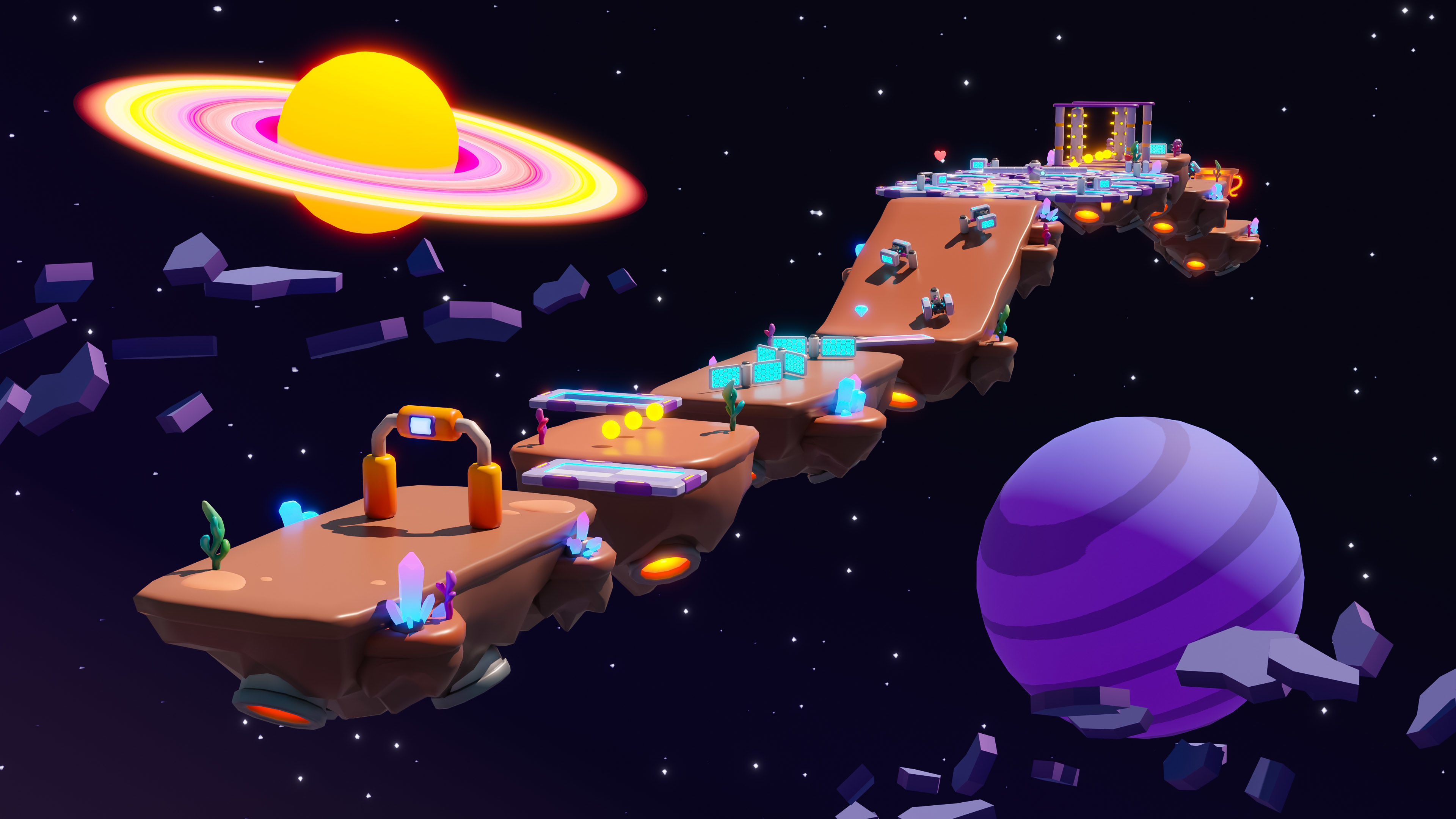 Platformer 11 Space Low-poly 3D model_16